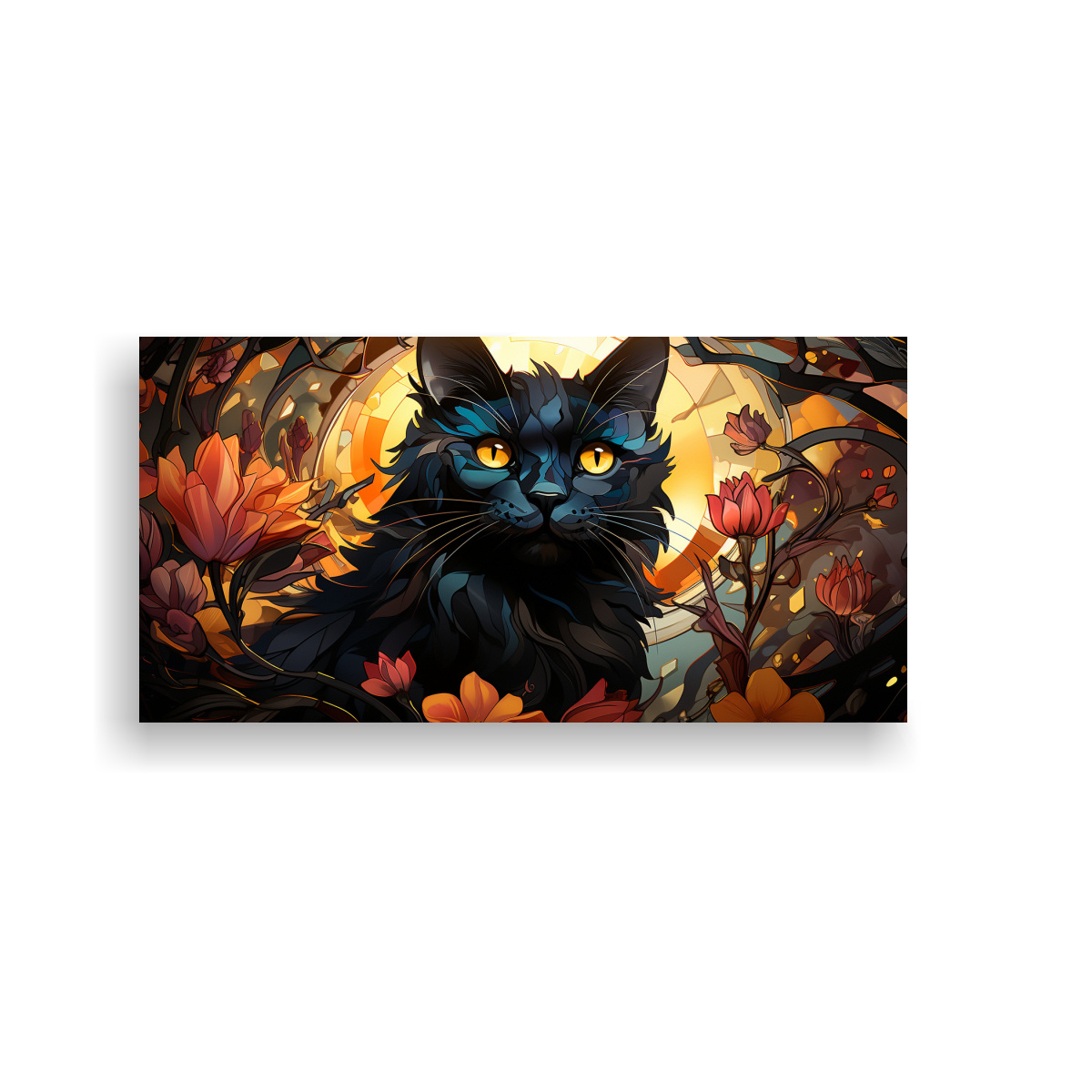 CUADRO DIBUJO MÁGICO GATOS NEGROS SONRIENTES 100X50 CM - 1