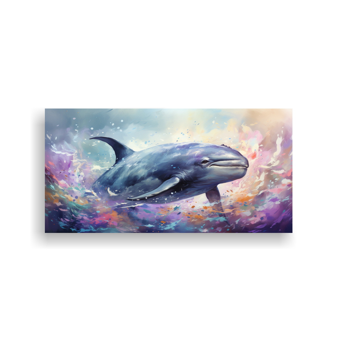 PINTURA DECORATIVA DE ÉPOCA CON NARVAL EN 160X80 CM - 1