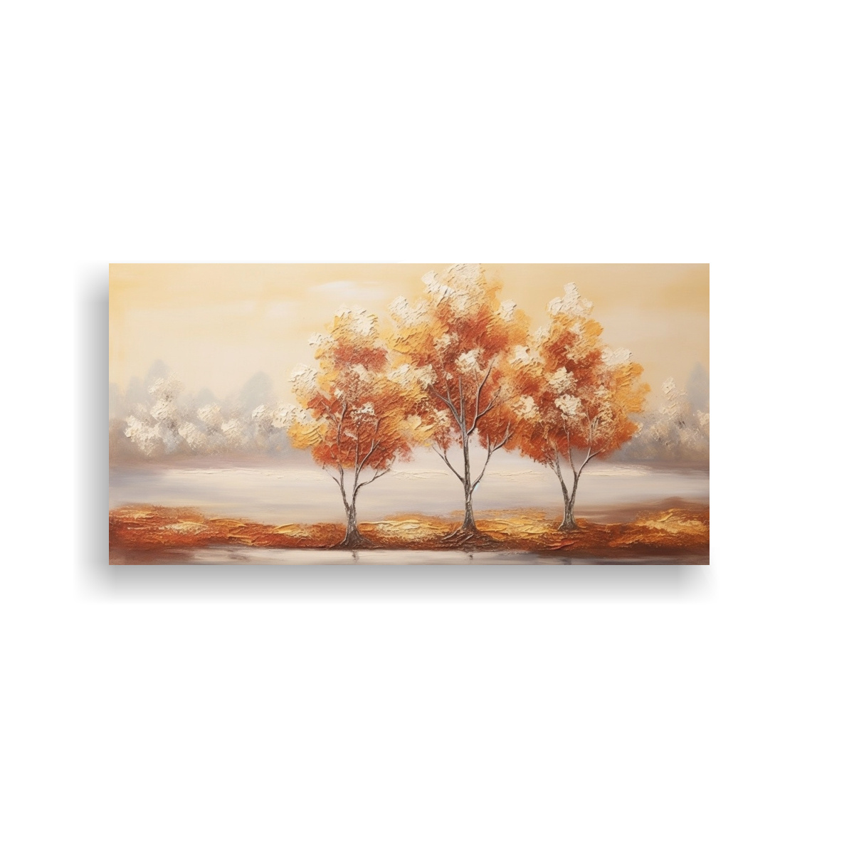 PINTURA DECORATIVA SIMÉTRICA EN LIENZO CON 60X30 CM - 1