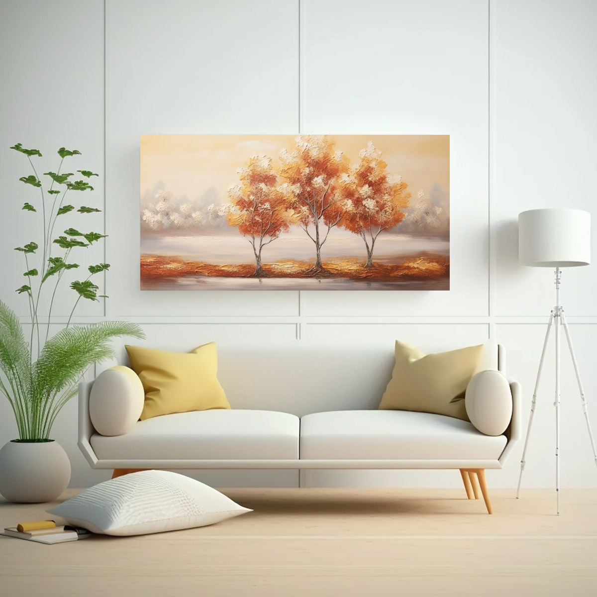 PINTURA DECORATIVA SIMÉTRICA EN LIENZO CON 60X30 CM - 2