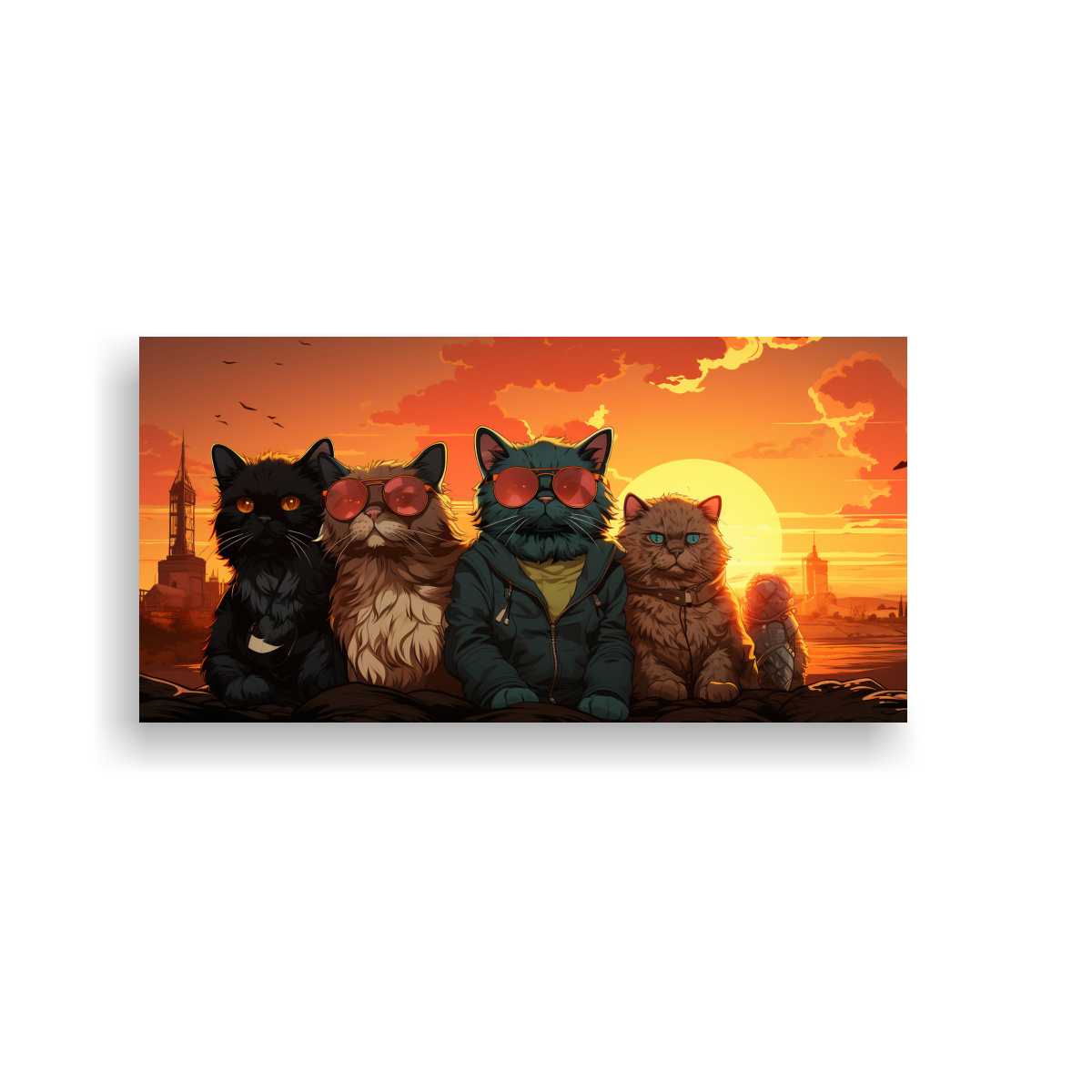 CUADROS ORIGINALES DE GATITOS DE CALIFORNIA 140X70 CM - 1