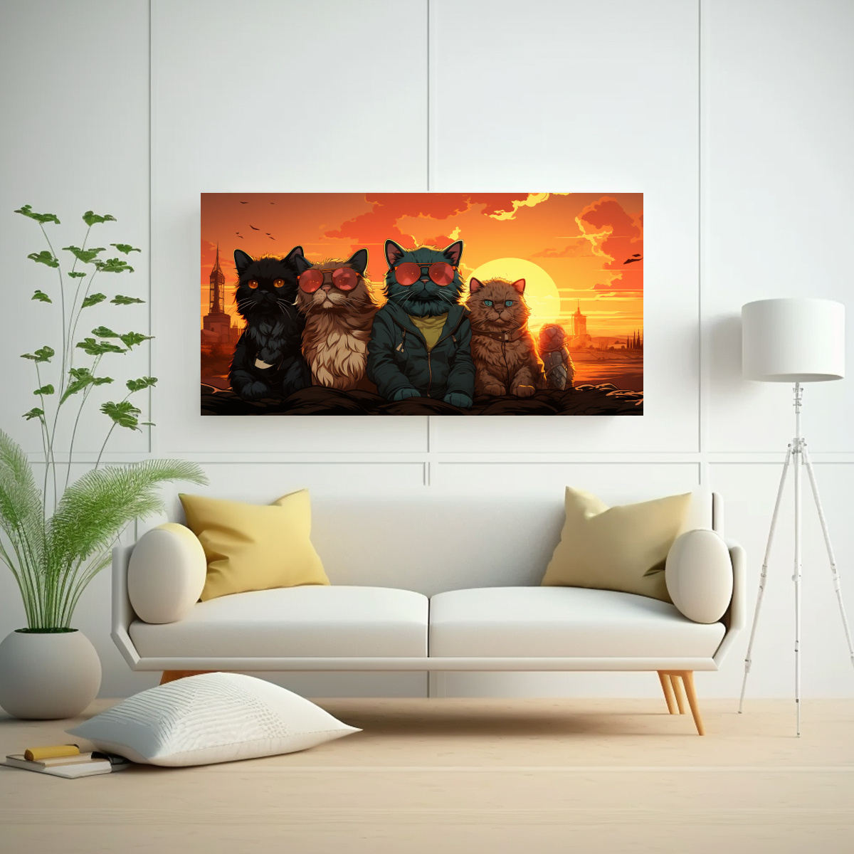CUADROS ORIGINALES DE GATITOS DE CALIFORNIA 140X70 CM - 2