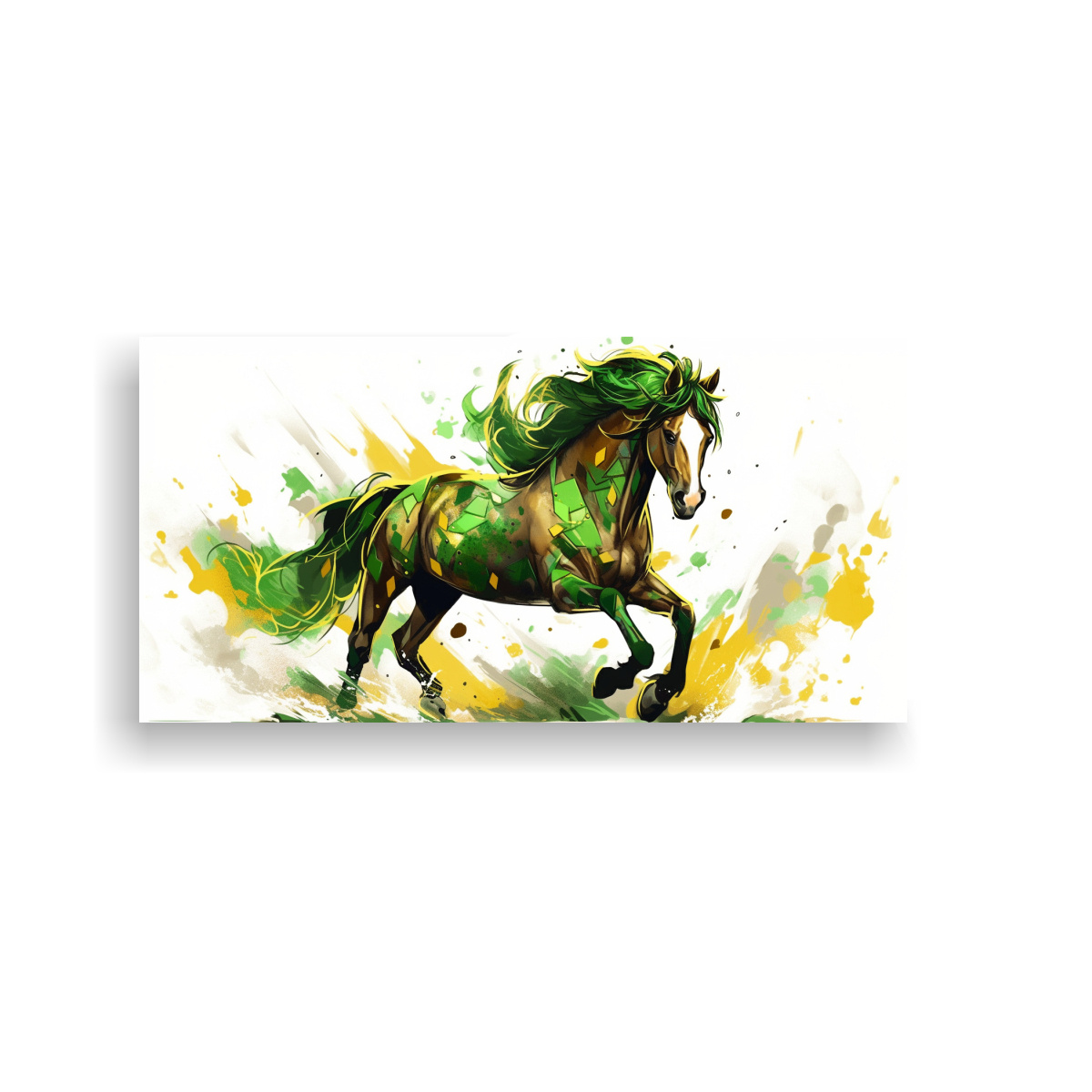 PINTURA CUADRO ESPECTACULAR DE UN CABALLO 40X20 CM
