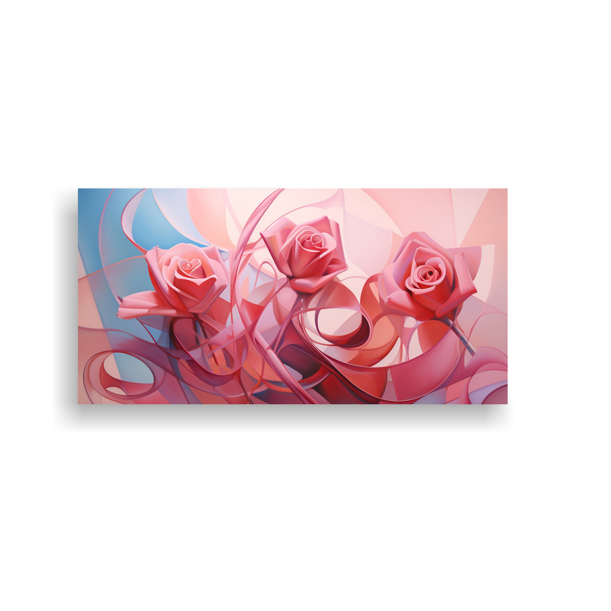 CUADRO DE DIBUJO ÚNICO EN TONOS ROSAS ARTE 140X70 CM - 1
