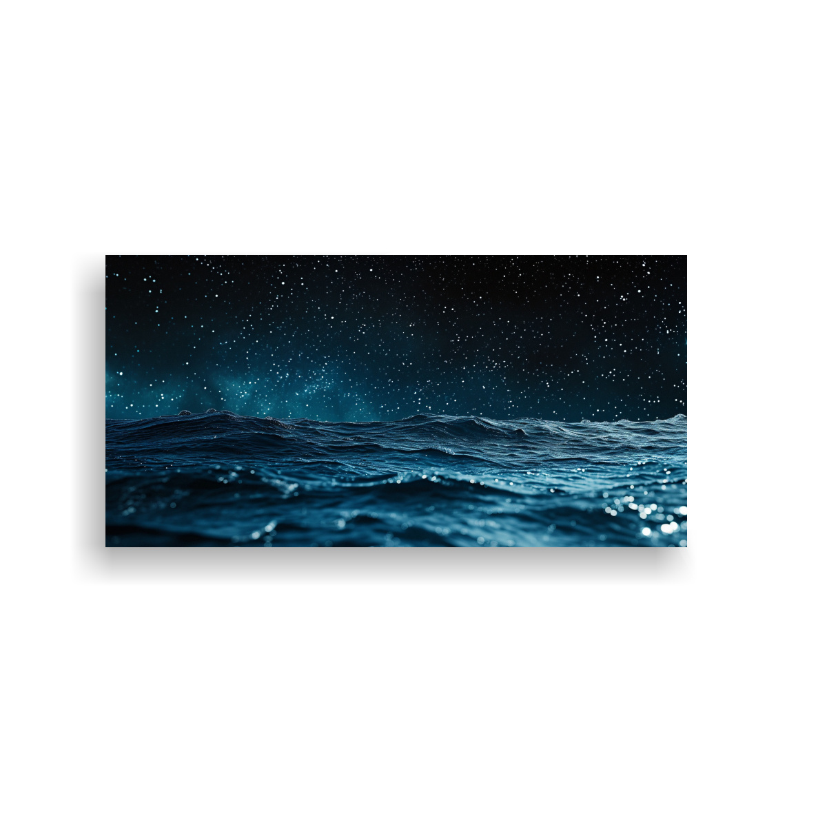 CUADRO DE MAR NOCTURNO EN BASTIDOR: DECORACIÓN 140X70 CM - 1