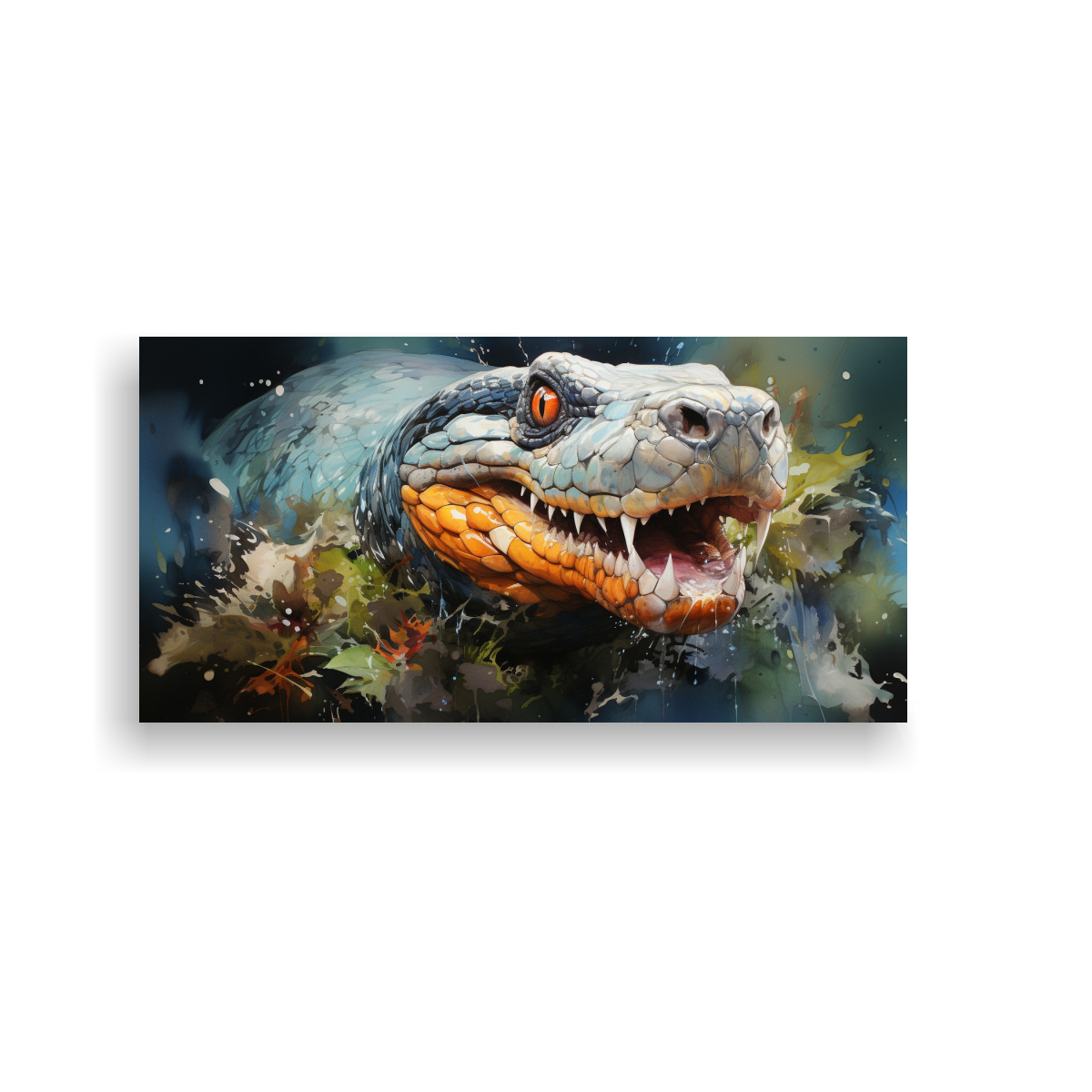 PINTURA SURREALISTA TELA BASTIDOR ANACONDA 40X20 CM - 1