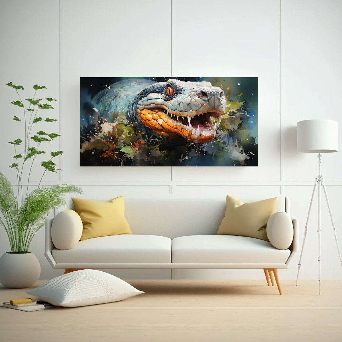 PINTURA SURREALISTA TELA BASTIDOR ANACONDA 40X20 CM - 2