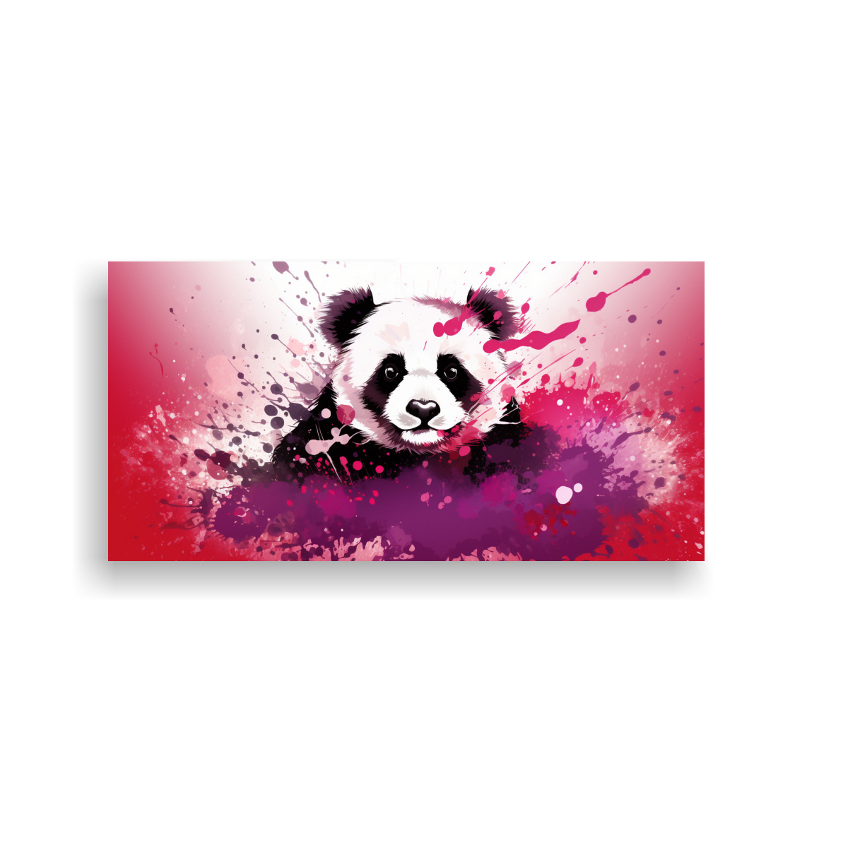 PINTURA NEO POP ARTE CONCEPTUAL DE PANDA EN TONOS 80X40 CM - 1