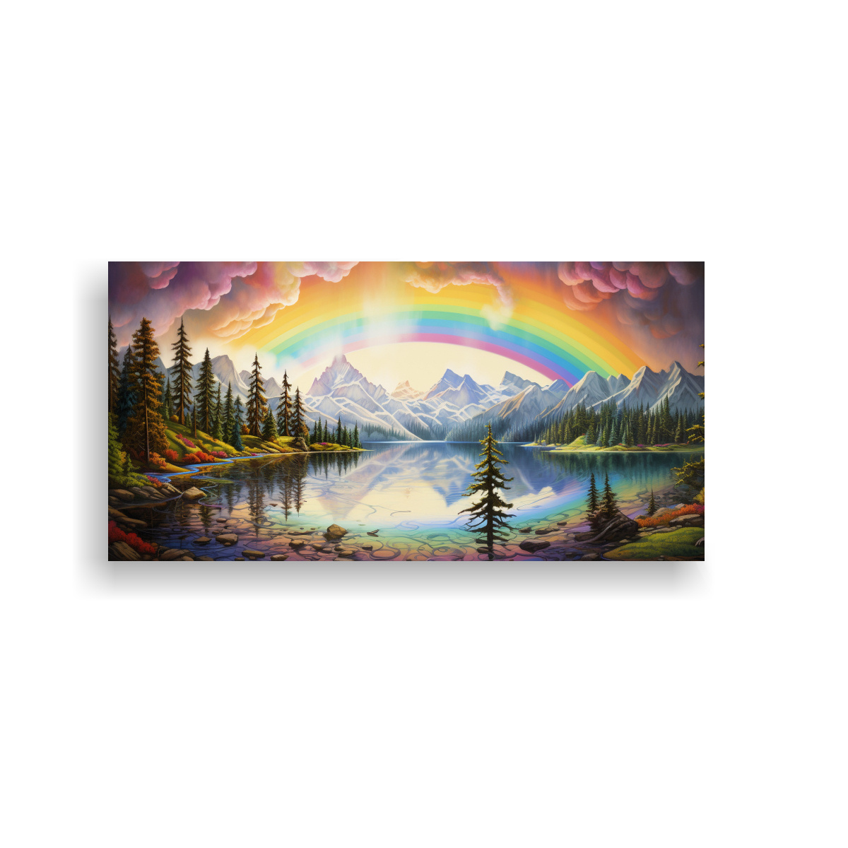 PINTURA MINIMALISTA DE PARED: MONTAÑAS JUNTO AL 120X60 CM - 1