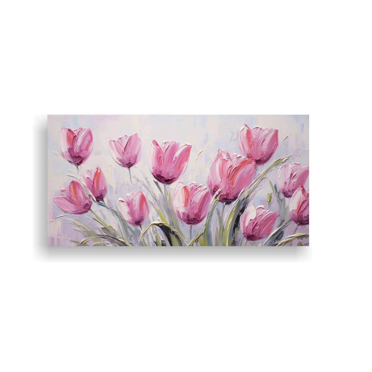 CUADRO DISEÑO ADORABLE DE TULIPANES ROSADOS EN 40X20 CM - 1