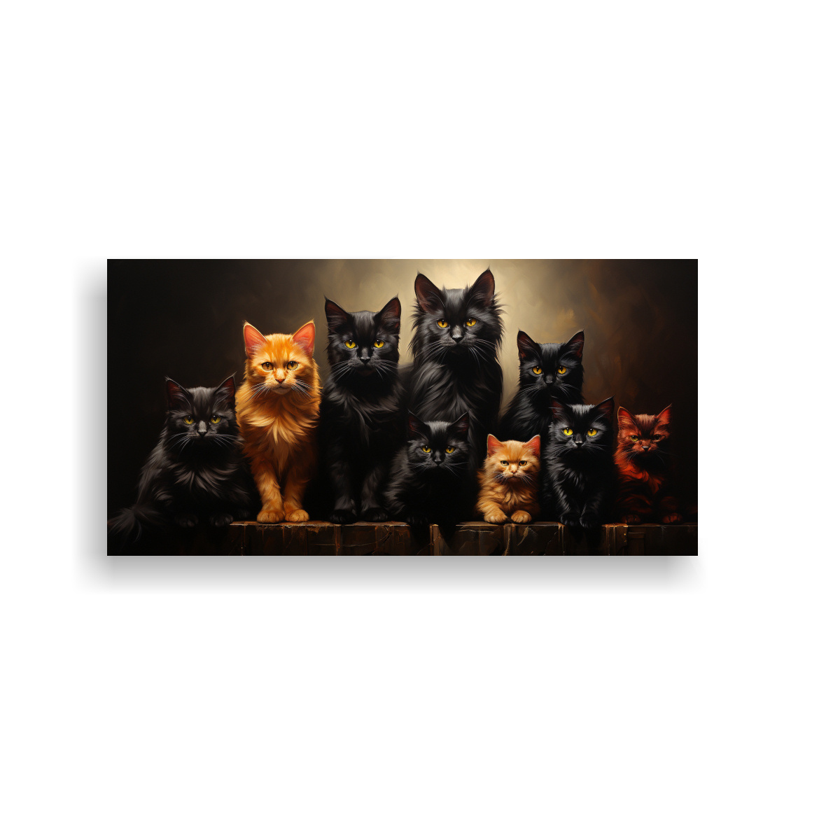 PINTURAS DECORATIVAS DE ALTA CALIDAD: GATOS 60X30 CM - 1