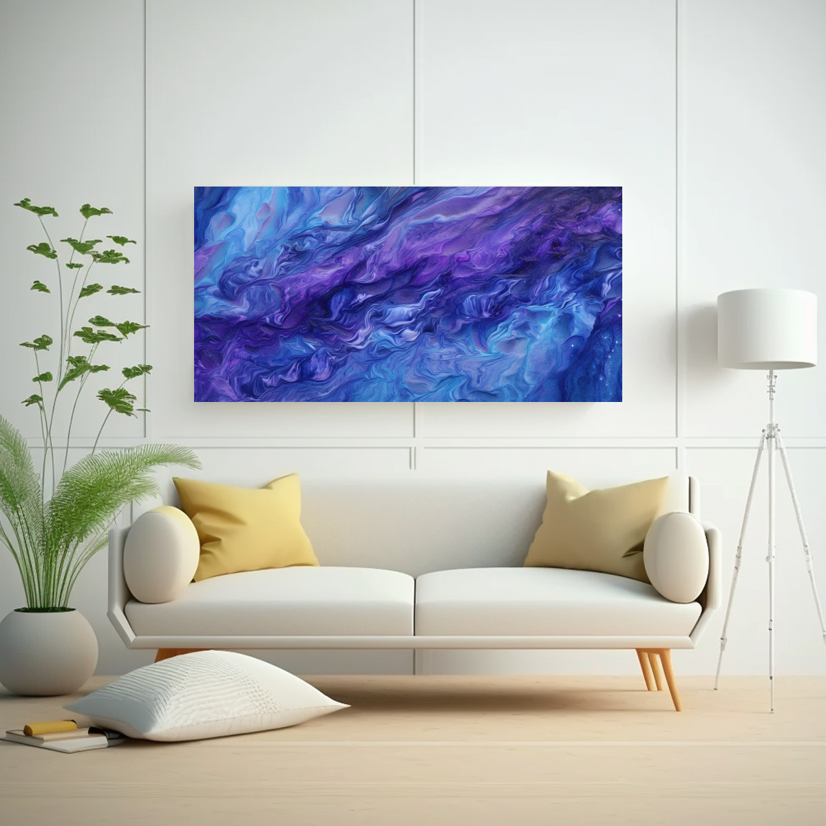 CUADRO BAÑO: ALGAS MARINAS FLOTANTES EN VIOLETA 140X70 CM - 2