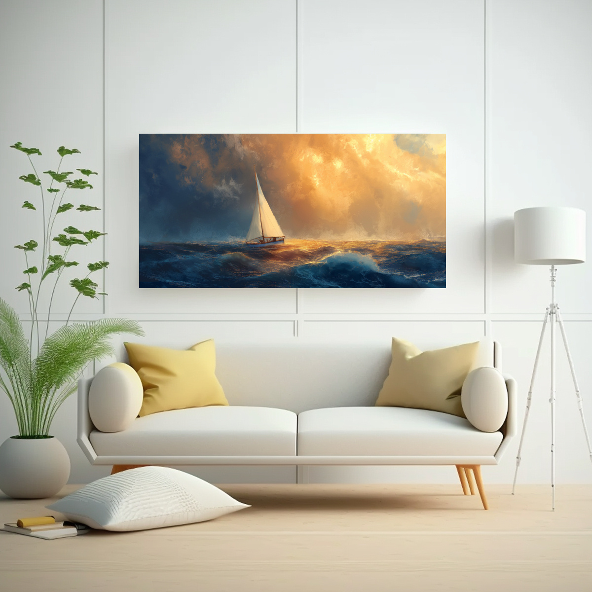 CUADRO EN BASTIDOR INSPIRADO EN LA VELA 140X70 CM - 2