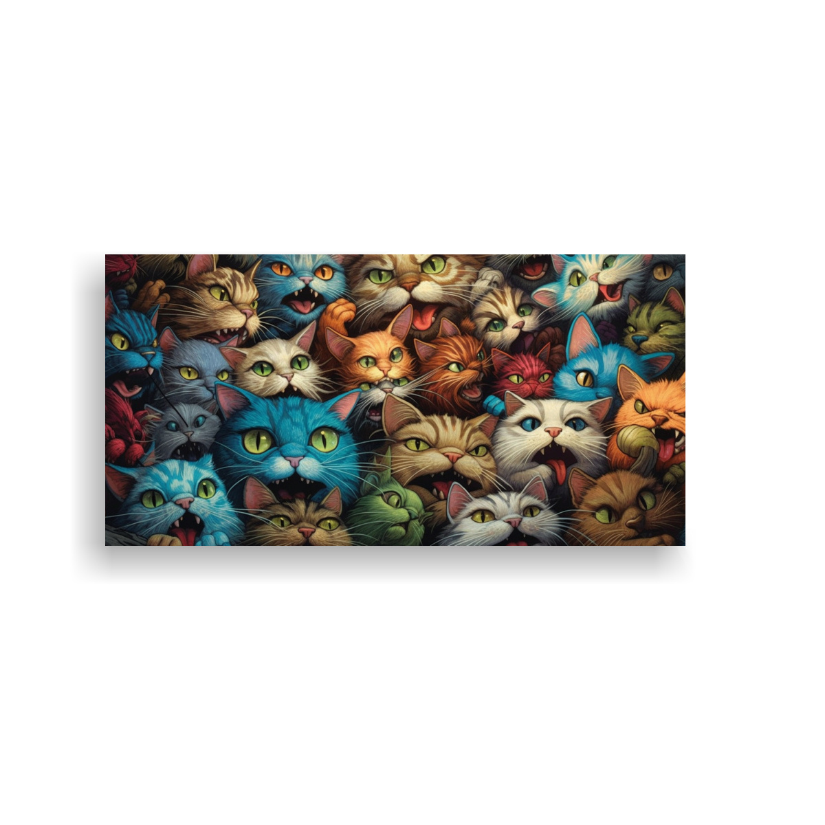 CUADRO DE GATOS CON OJOS EXTRAÑOS PARA 120X60 CM - 1