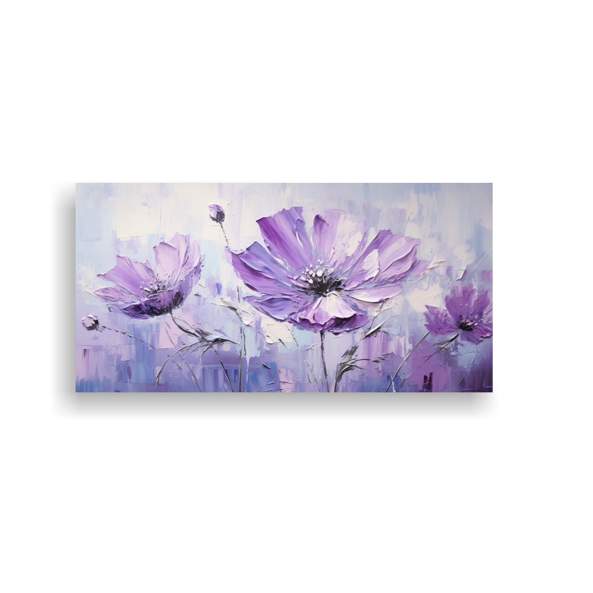 CUADRO NATURALEZA VIVA CON FLOR MORADA EN LIENZO 140X70 CM - 1