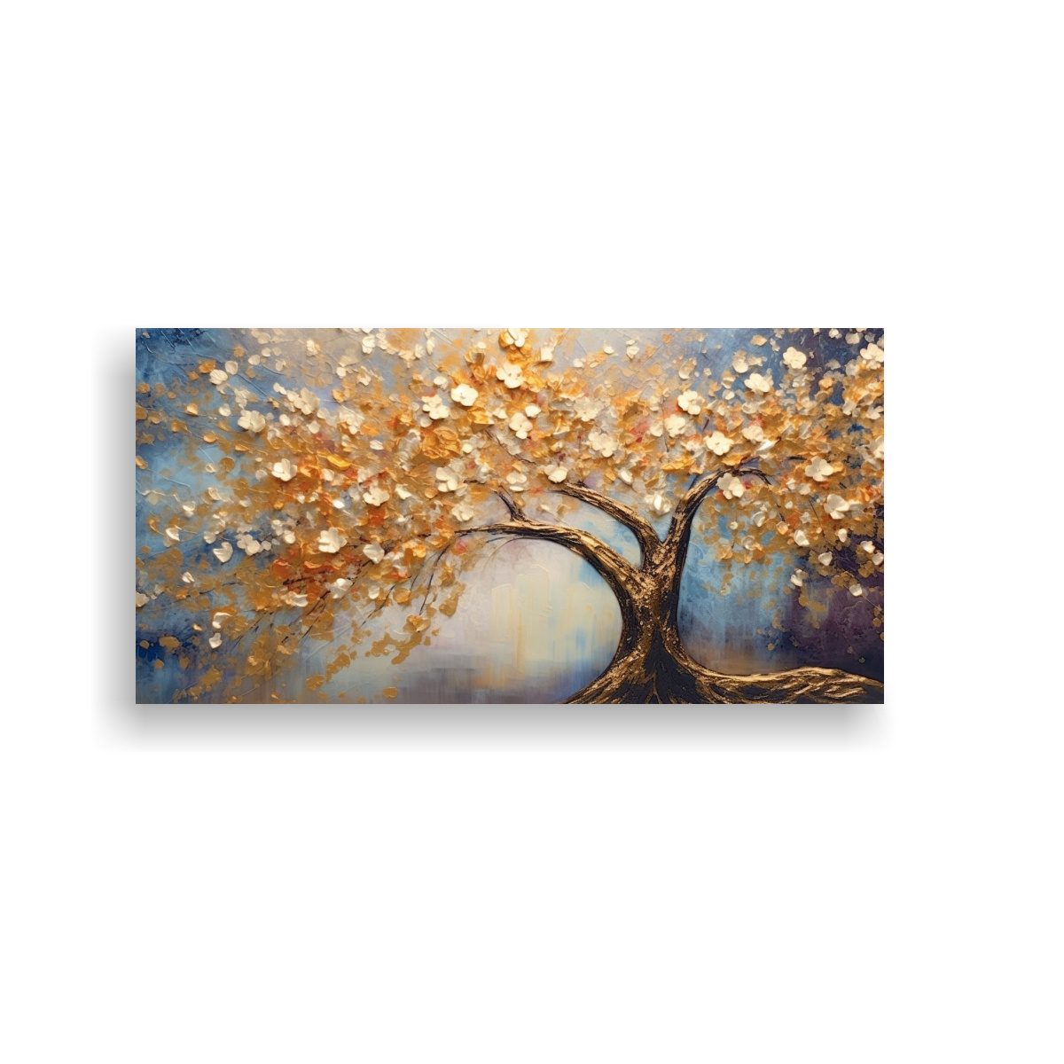 PINTURA ABSTRACTA DE ÁRBOL EN ESTILO ÓLEO 80X40 CM - 1