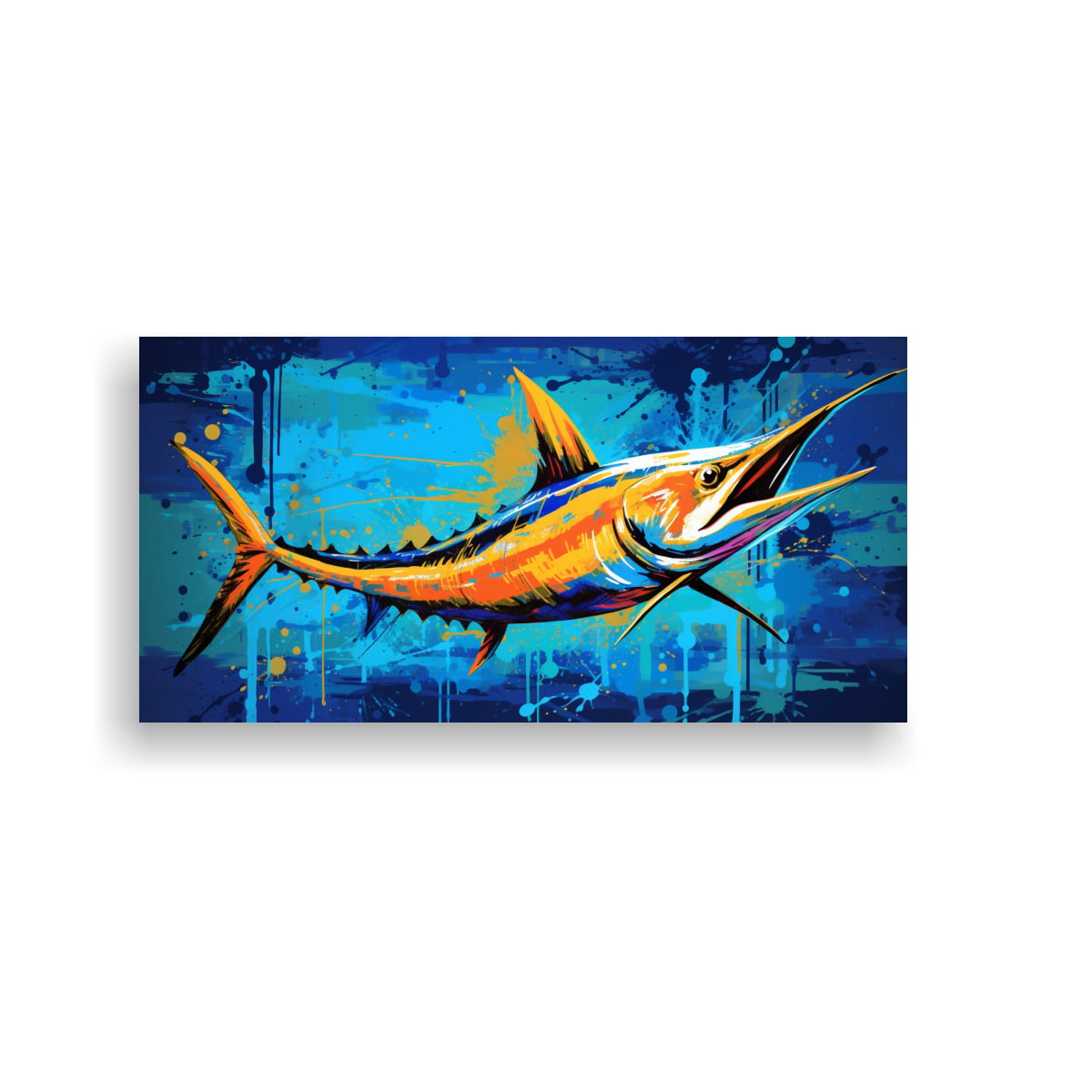 CUADRO DECORATIVO DE BAÑO MARLIN EN COLORES 160X80 CM - 1