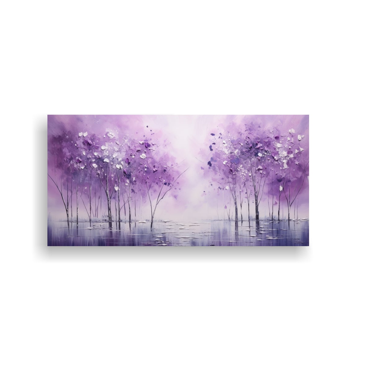 PINTURA EN PÚRPURA Y PLATA ESTILO DECORATIVO: 80X40 CM - 1