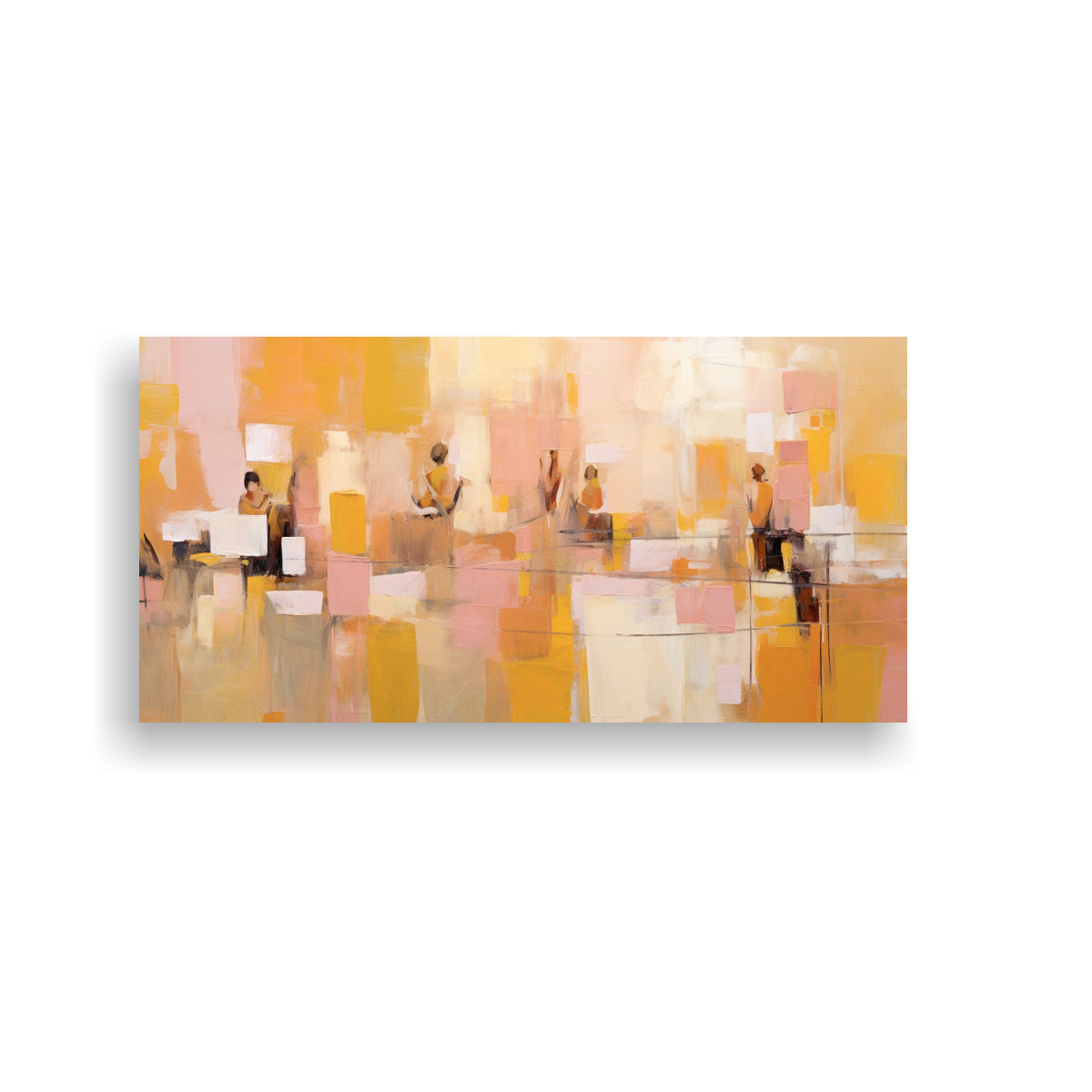 PINTURA HORIZONTAL AMARILLA Y AMARILLA CON 40X20 CM - 1