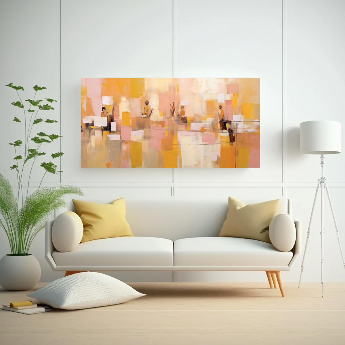 PINTURA HORIZONTAL AMARILLA Y AMARILLA CON 40X20 CM - 2