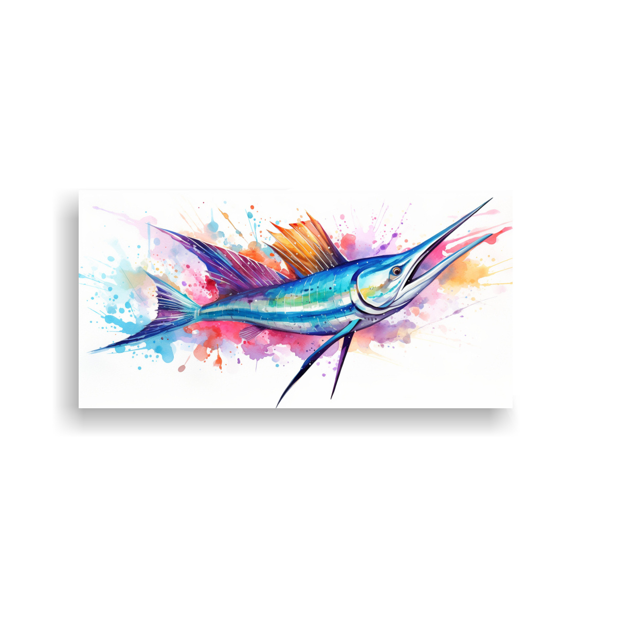 CUADRO DE TEMÁTICA FULL COLOR: VELA DE PEZ VELA 80X40 CM - 1