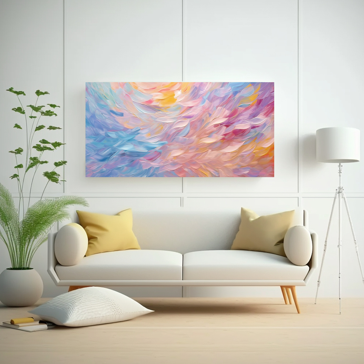 CUADRO ABSTRACTO ESTILO GALERÍA, PINTURA AL 60X30 CM - 2