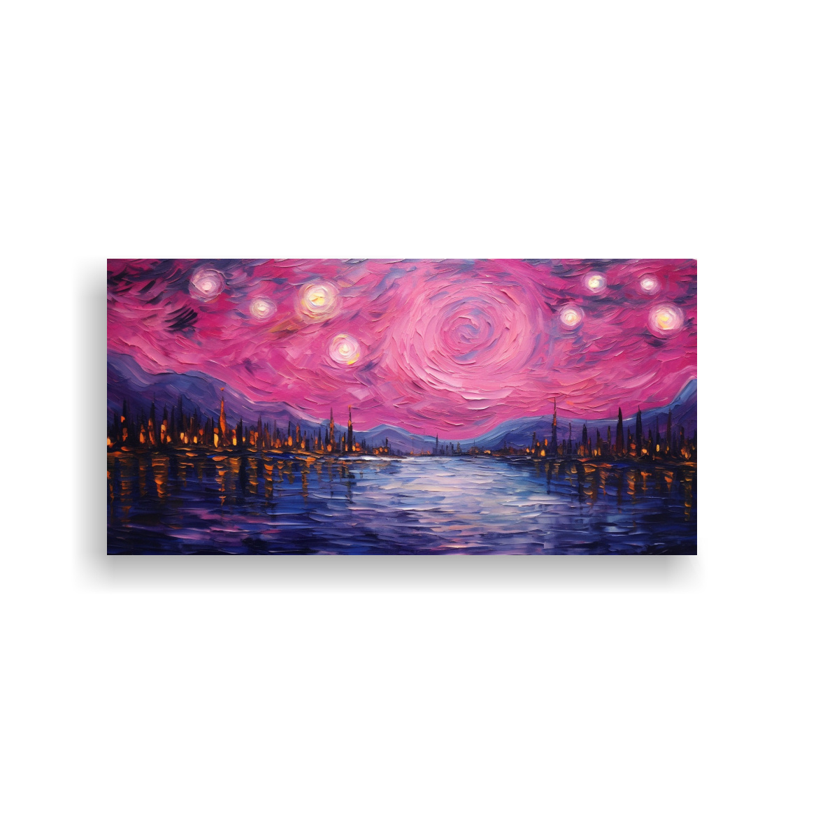 CUADRO DECORATIVO CON INTENSO PATRÓN ESTRELLADO 100X50 CM - 1