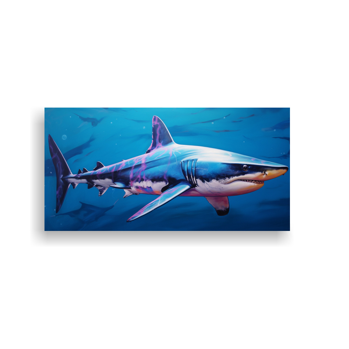 CUADRO CONCEPTUAL ALEGRÍA: TIBURÓN AZUL EN 140X70 CM - 1