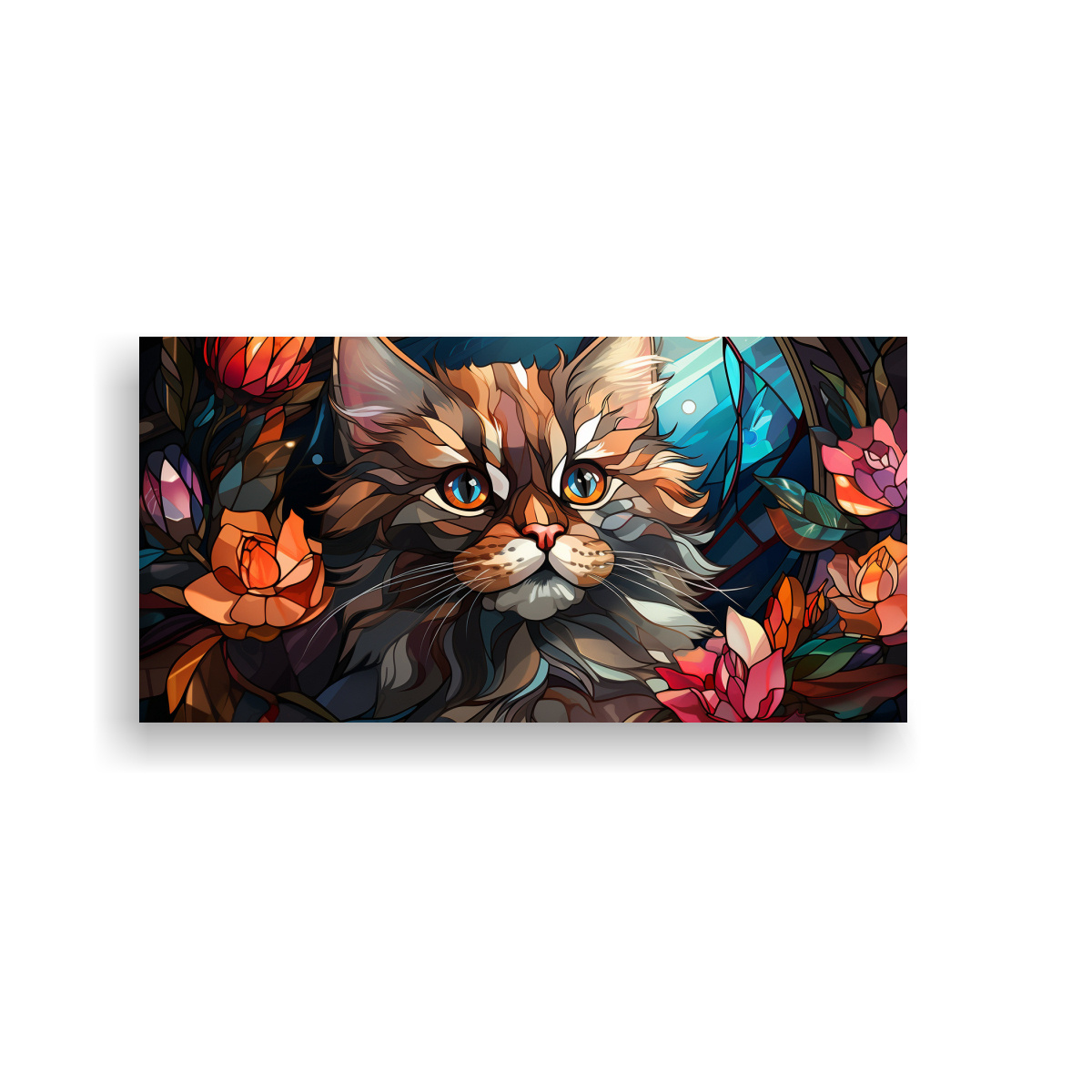CUADRO DE TELA CON DIBUJO TIERNO DE GATITO Y 60X30 CM - 1