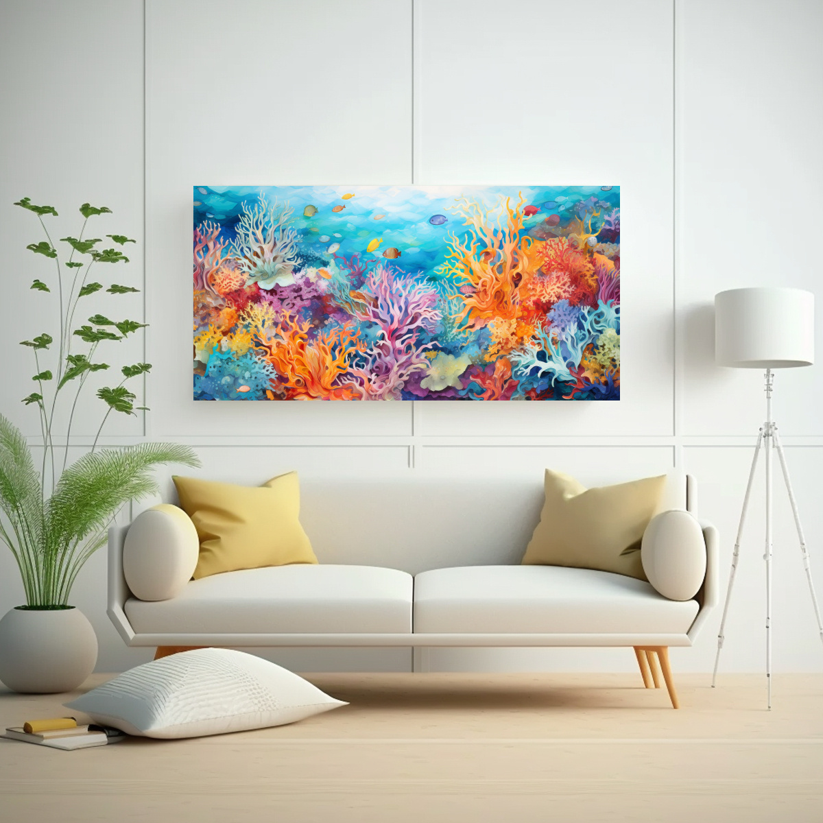 PINTURAS DECORATIVAS INSPIRADAS EN EL CORAL 40X20 CM - 2