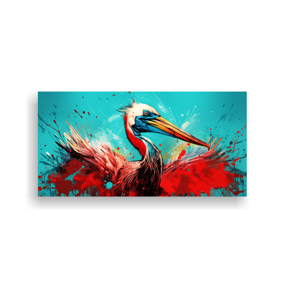 CUADRO DECORATIVO NEO POP DE UN PELÍCANO EN 80X40 CM - 1