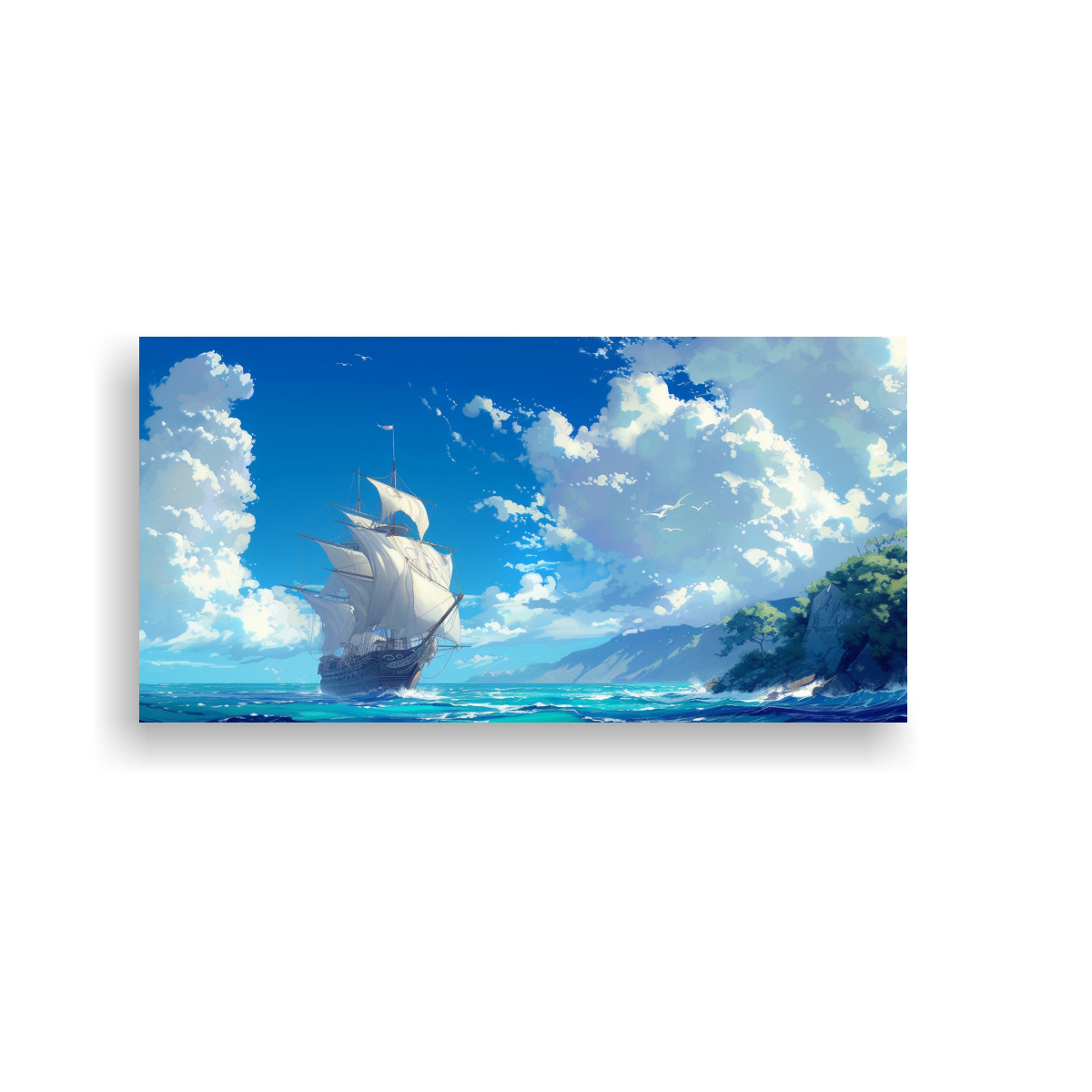 CUADRO DECORATIVO CON TEMA DE BARCO PIRATA 60X30 CM - 1
