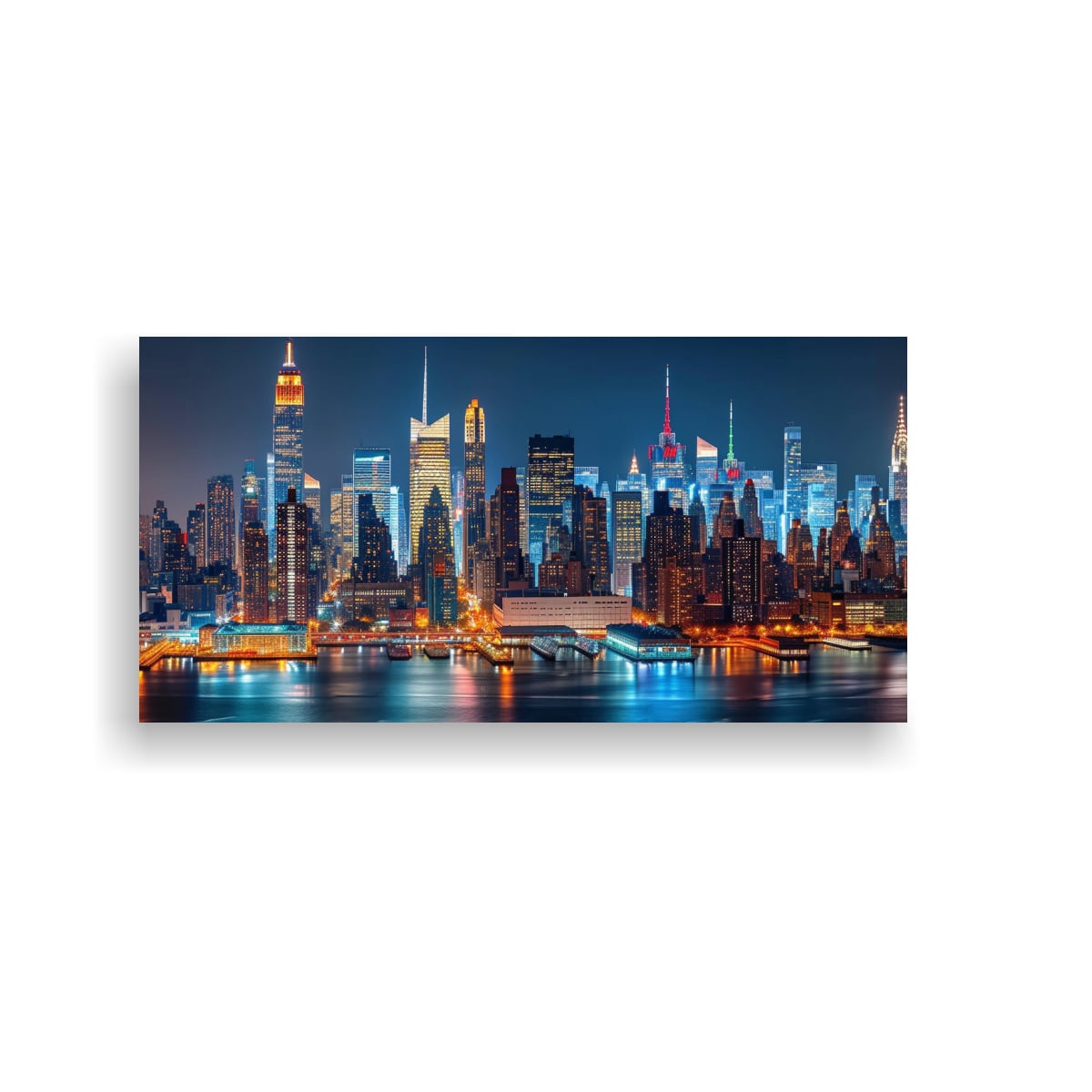 CUADRO TELA ESTILO GALERÍA CON SKYLINE DE NUEVA 40X20 CM - 1