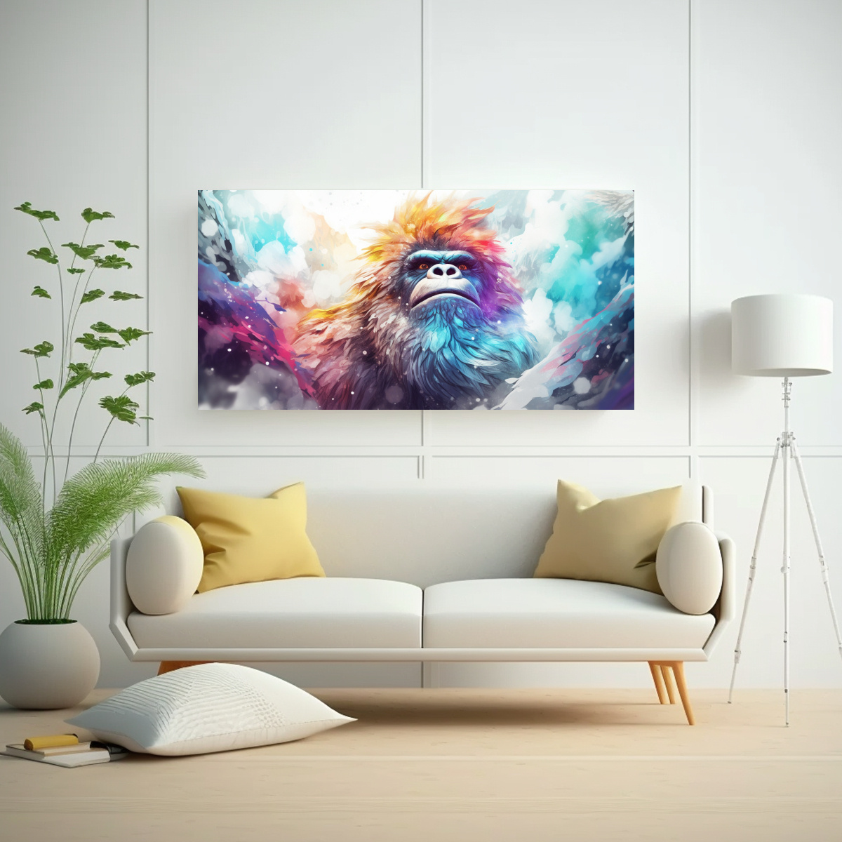 PINTURA URBANA COLORIDA ESTILO ACUARELA DE UN 160X80 CM - 2