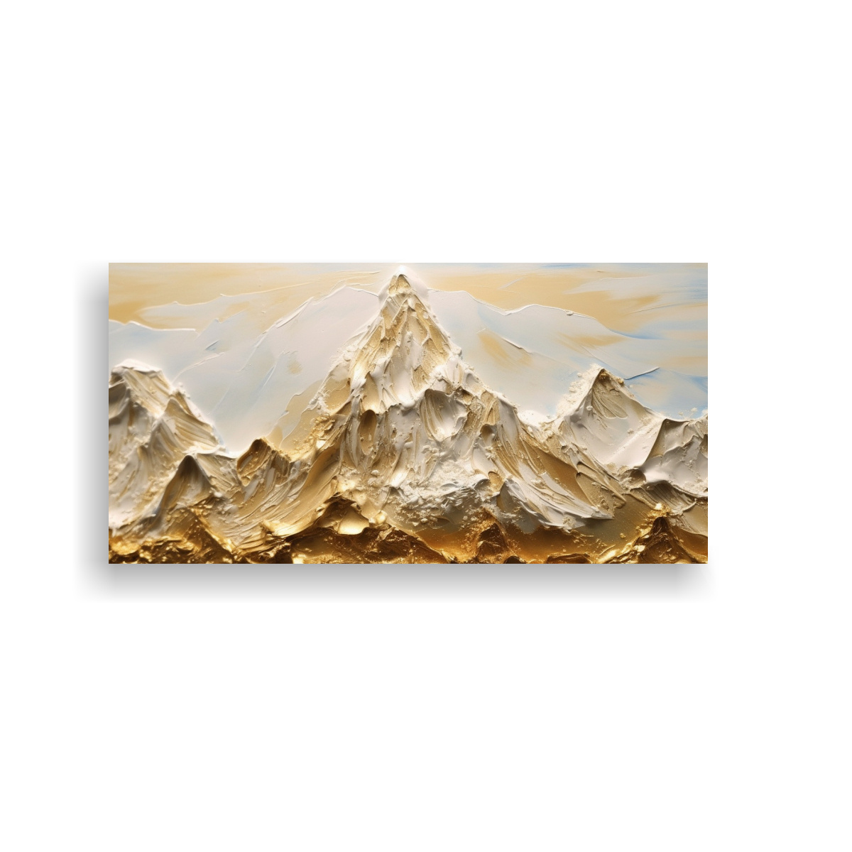 PINTURA MONTAÑA NEVADA CON INSCRIPCIÓN EN TELA 80X40 CM - 1