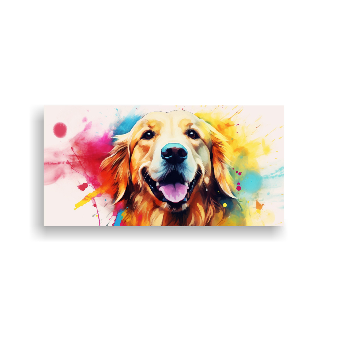 LIENZO ARTÍSTICO PERRO ACUARELAS COLOR 21 ESTILO 80X40 CM - 1