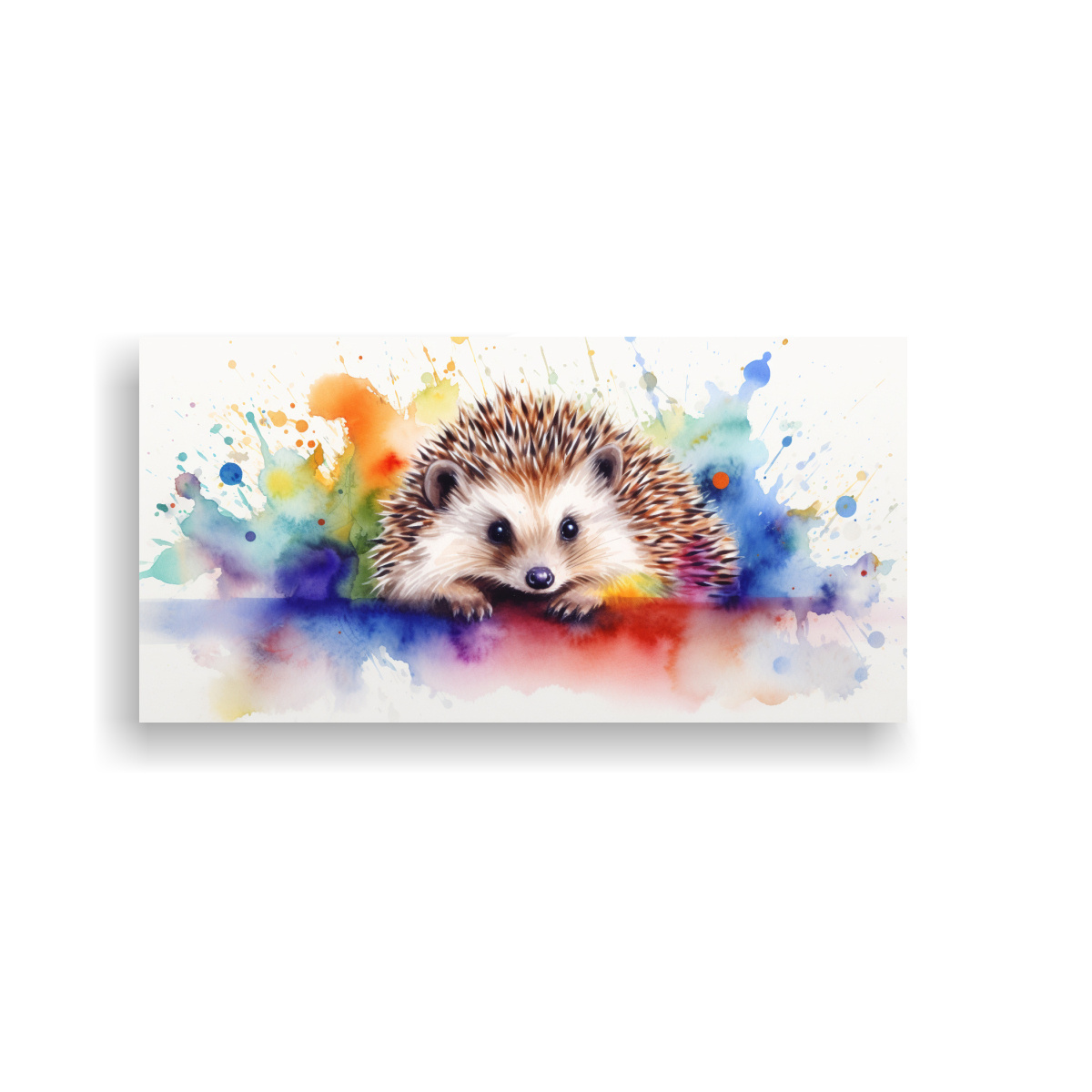 CUADRO ACUARELA HEDGEHOG ALEGRE ESTILO PINTURA 140X70 CM - 1