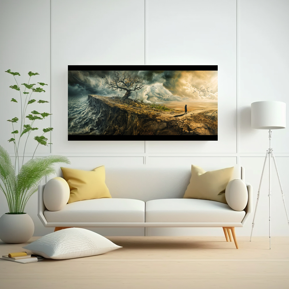 PINTURA DECORATIVA ABSTRACTA: ARMONÍA DE COLORES 80X40 CM - 2