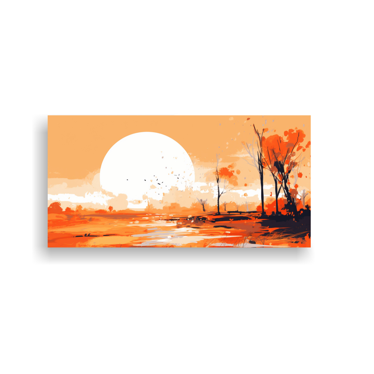 PAISAJE VERANIEGO CON COLORES NARANJAS EN ARTE 40X20 CM - 1