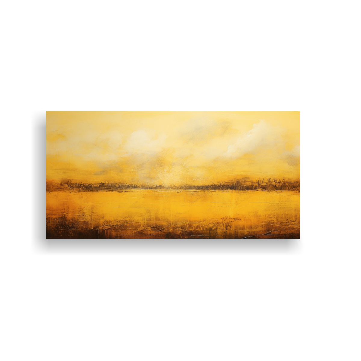 CUADRO ABSTRACTO PAISAJE AMARILLO, DECORACIÓN 160X80 CM - 1