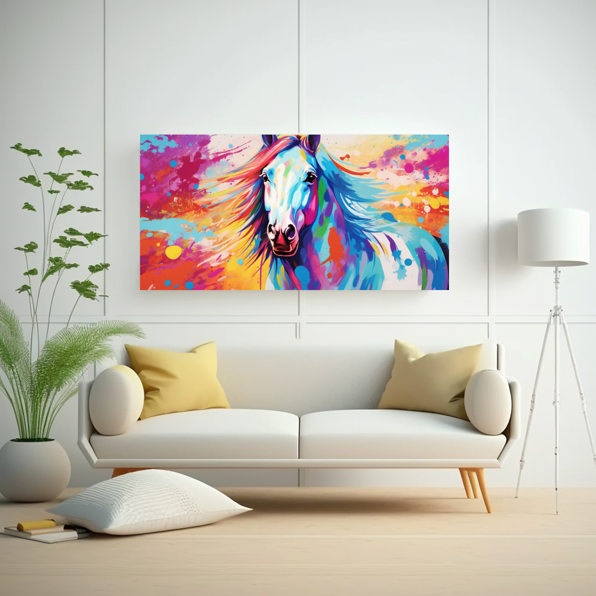CUADRO MODERNO PROTAGONISMO CABALLO QUARTER HORSE 160X80 CM - 2