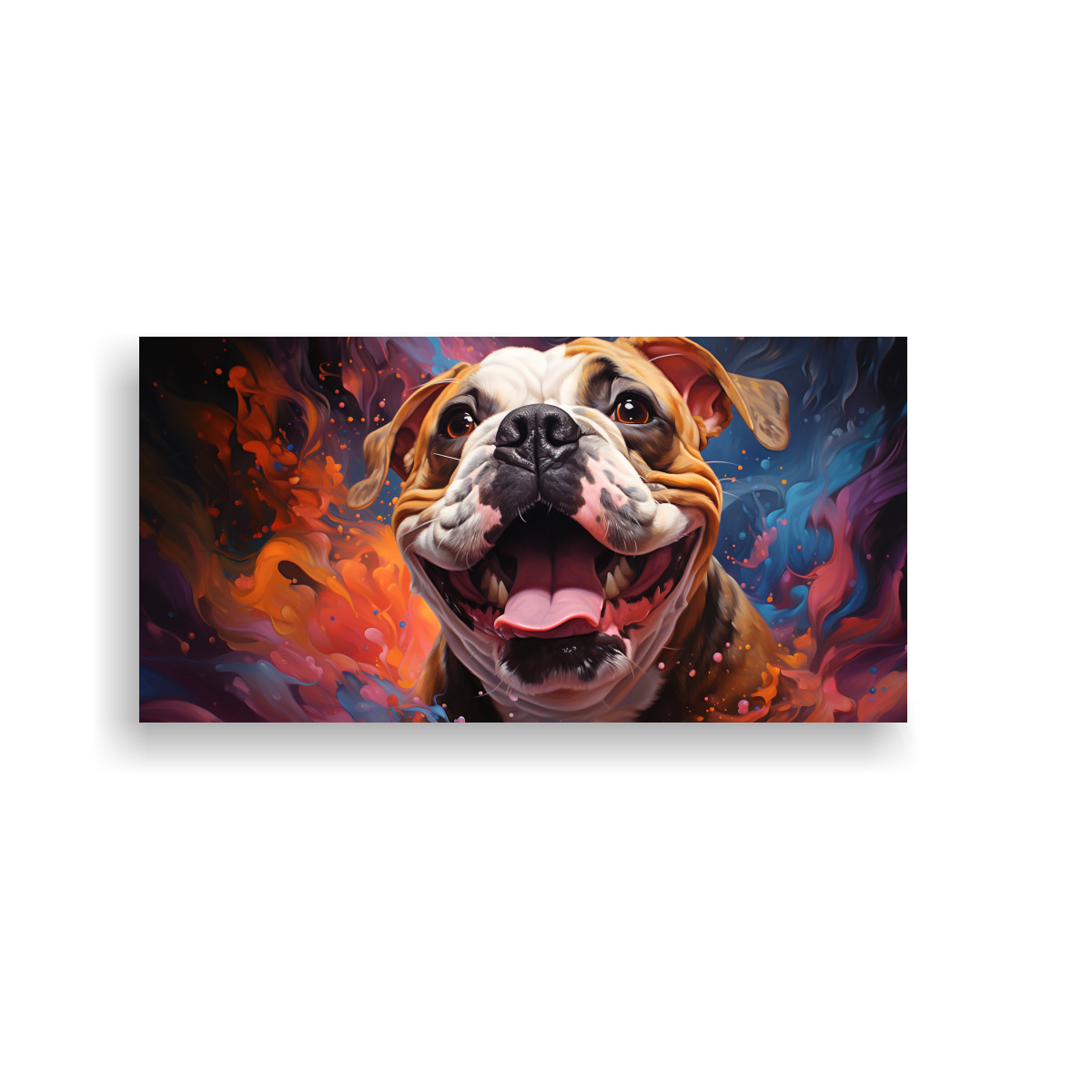 CUADRO EN BASTIDOR STREET ART HERMOSO DE BULLDOG, 100X50 CM - 1