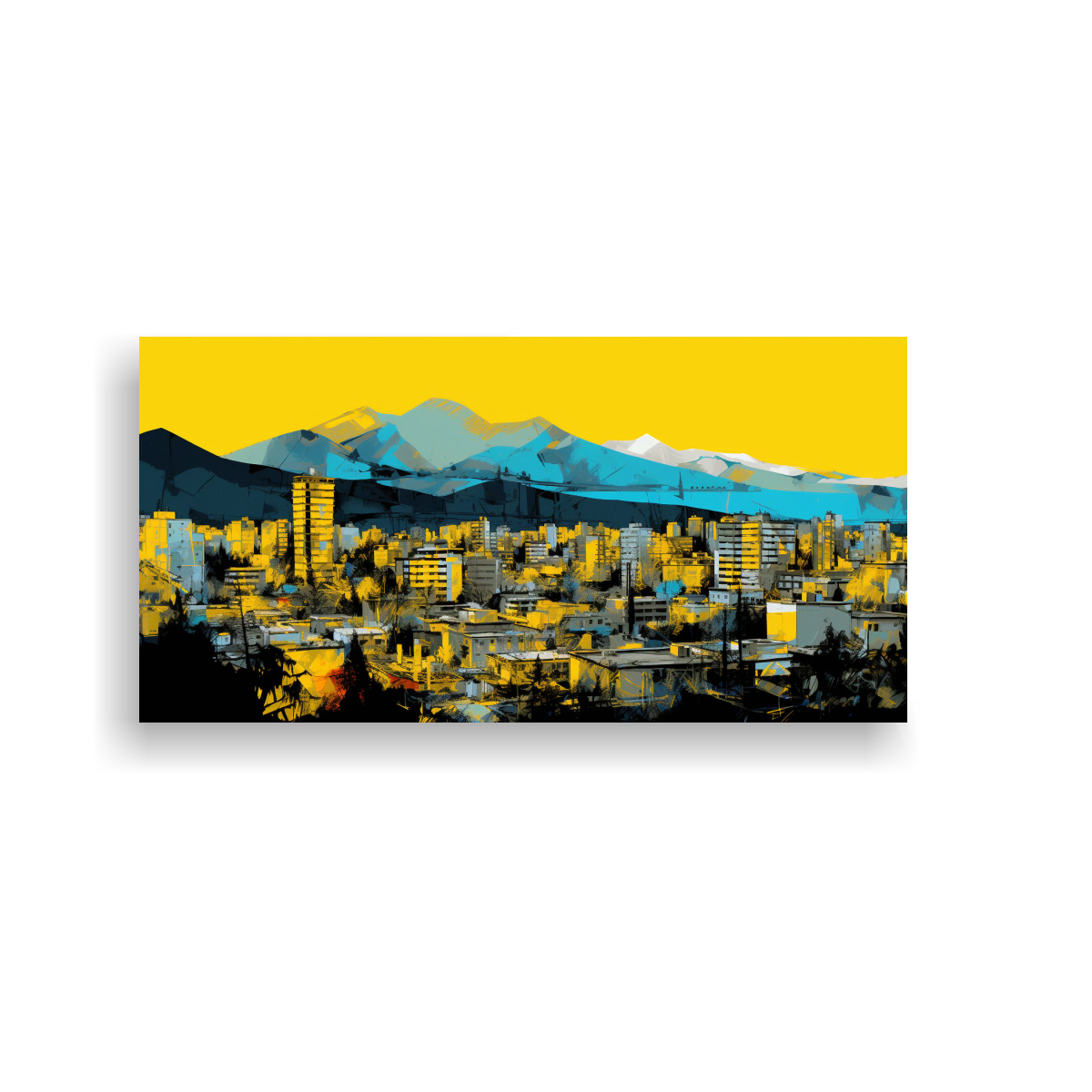 CUADRO ABSTRACTO MODERNO CON TEXTURA EN SANTIAGO 60X30 CM - 1