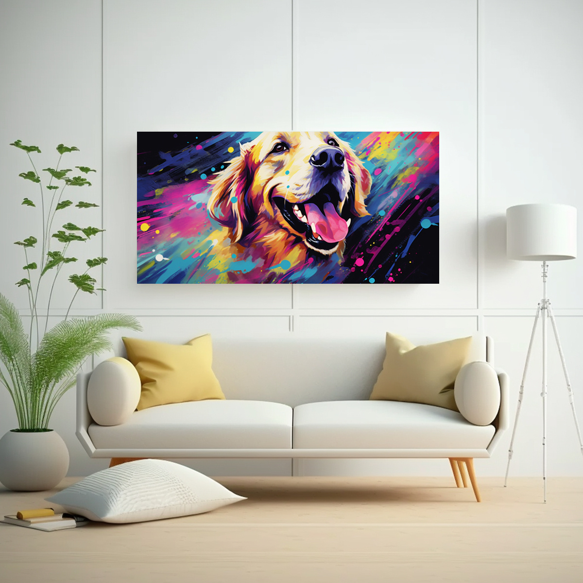 CUADRO DE TELA ABSTRACTO ESTÉTICO CON RETRATO EN 80X40 CM - 2