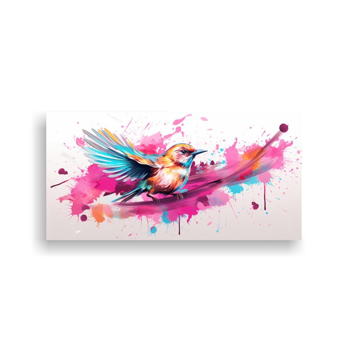 CUADRO DECORATIVO DE ARTE POP NEO AVES EN TONOS 120X60 CM - 1