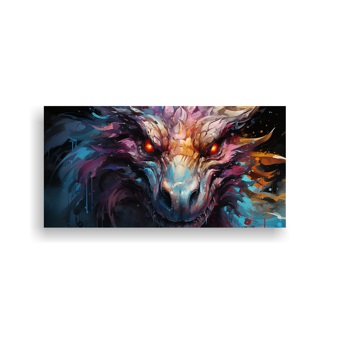 PINTURAS DECORATIVAS DE DRAGÓN EN COLORES 120X60 CM - 1