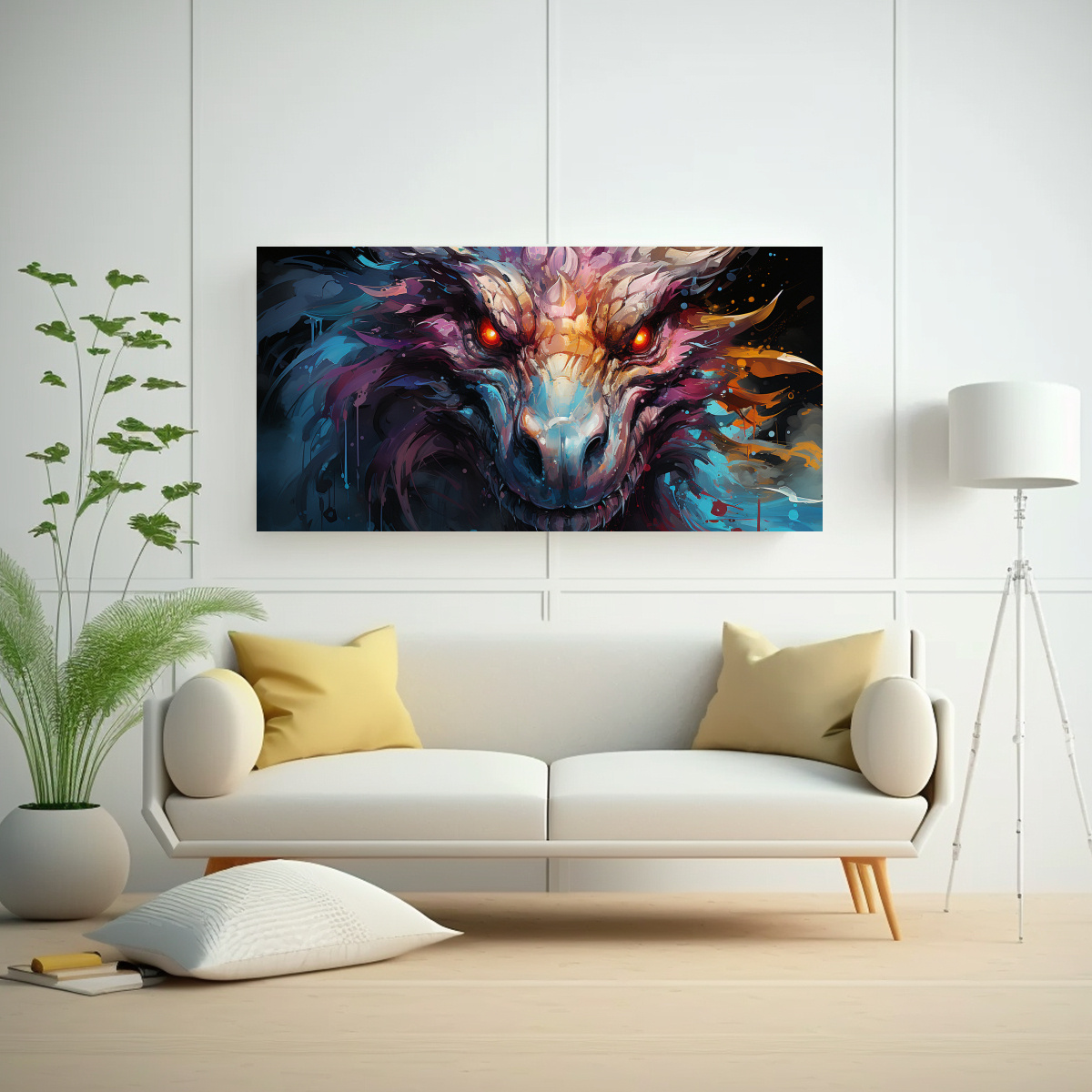 PINTURAS DECORATIVAS DE DRAGÓN EN COLORES 120X60 CM - 2