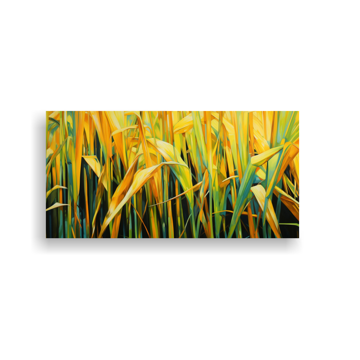PINTURA ABSTRACTA DE CAÑA DE AZÚCAR DE ALTA 160X80 CM - 1