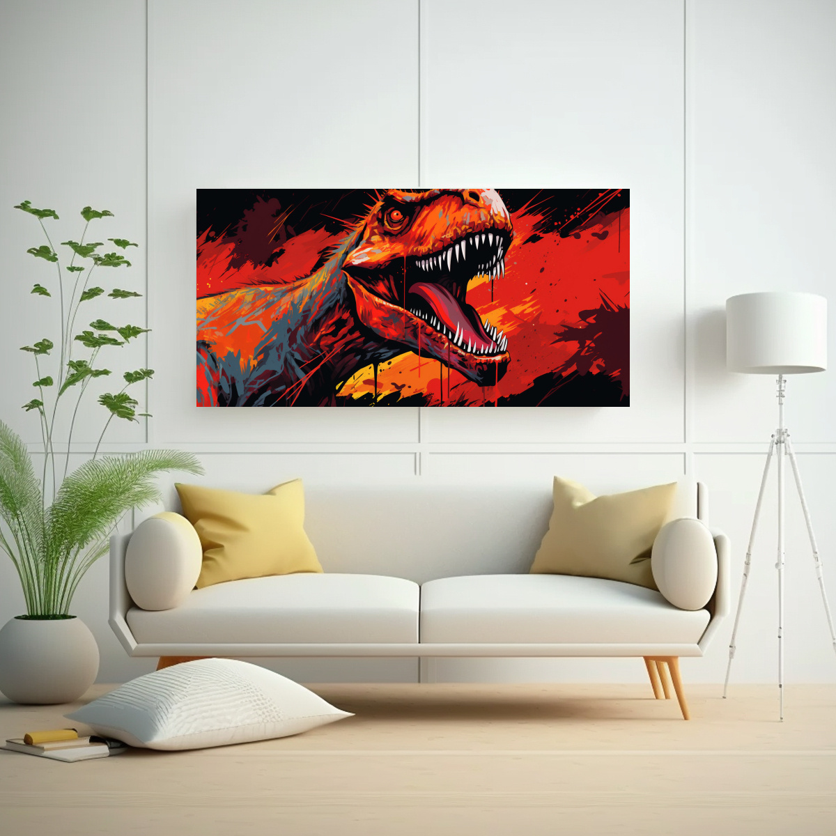 CUADROS DE DINOSAURIOS LEGENDARIOS EN COLORES 100X50 CM - 2