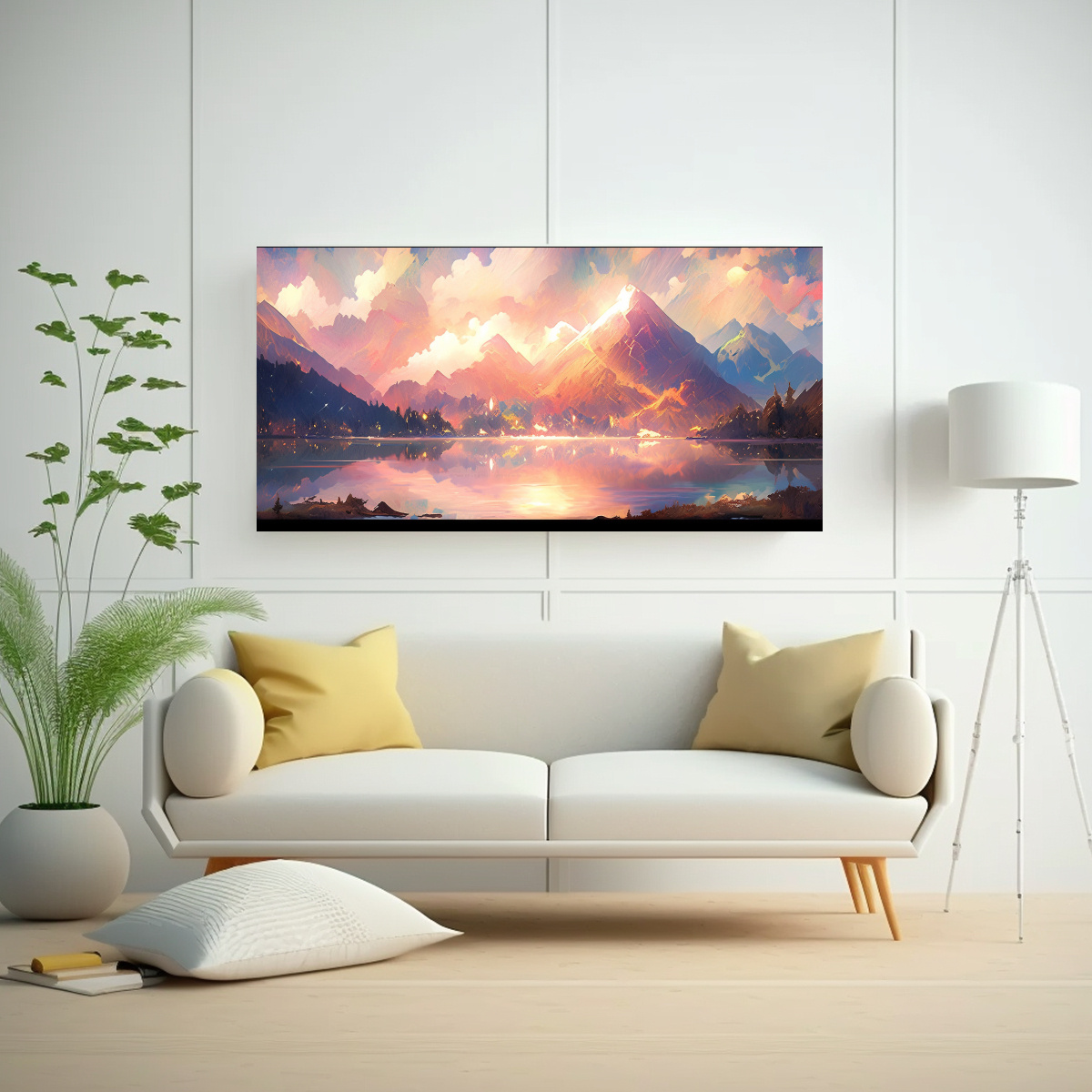 PINTURA INSPIRADORA FIGURAS EN MONTAÑAS CON 40X20 CM - 2